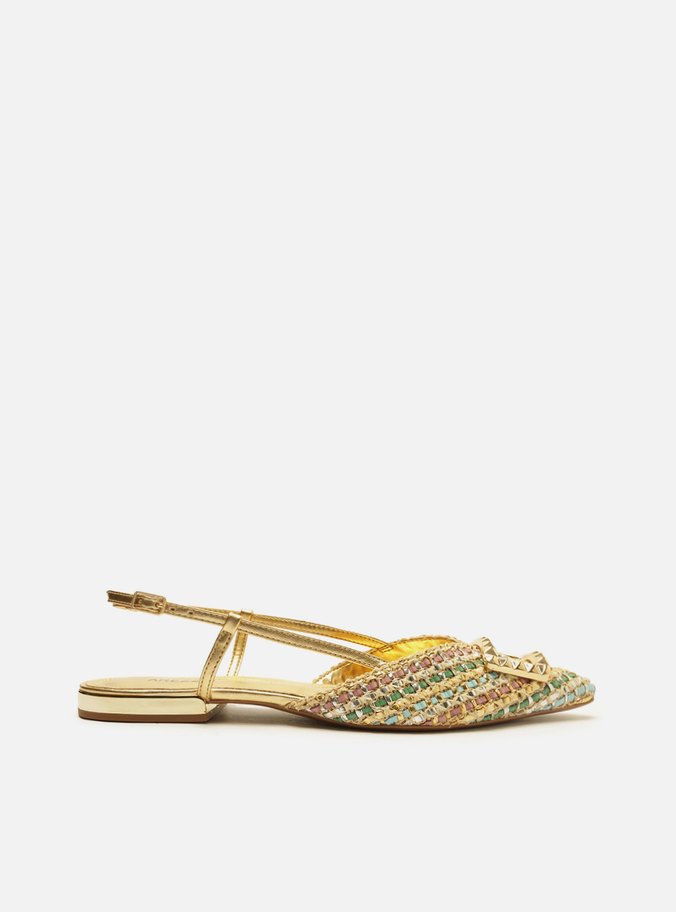 Sapatilha Color Tressê Bico Fino Slingback