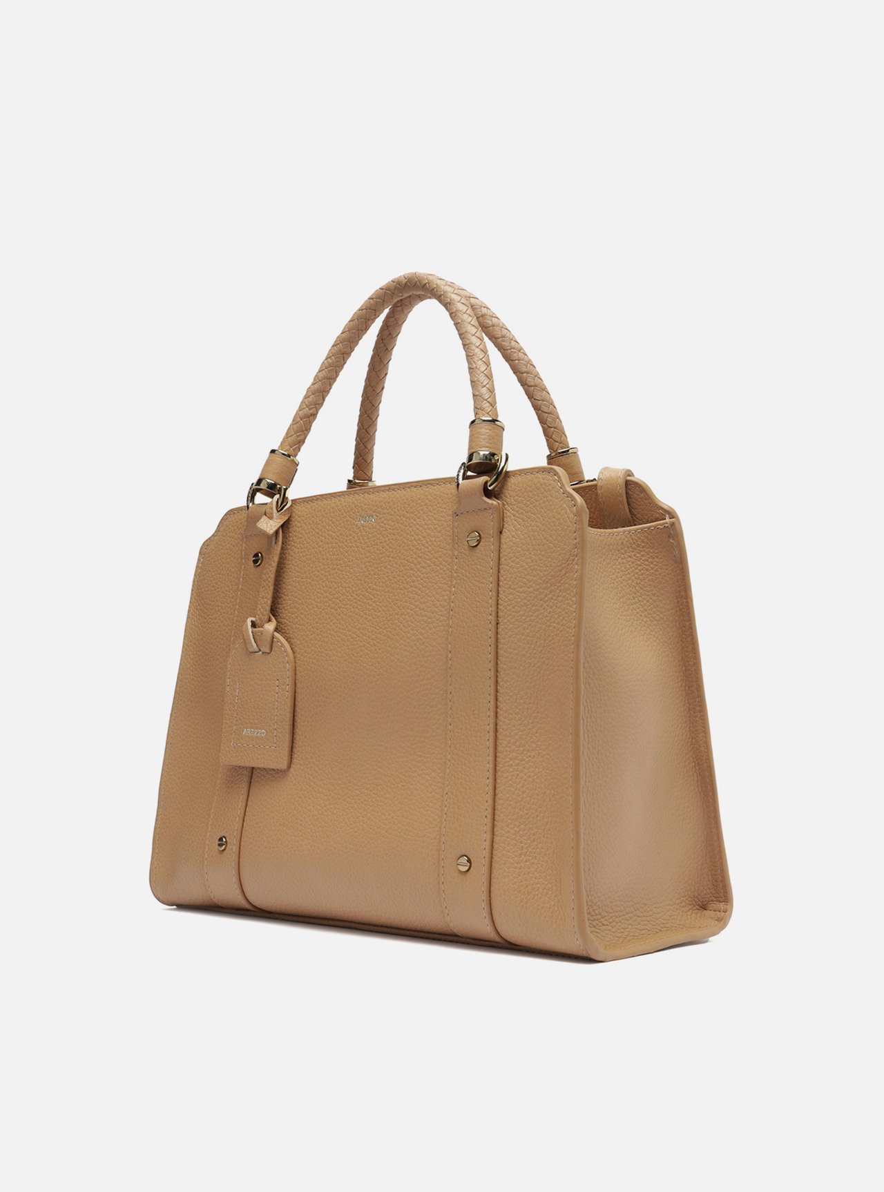 Bolsa Tote Bege Couro Piazza Grande — foto 2