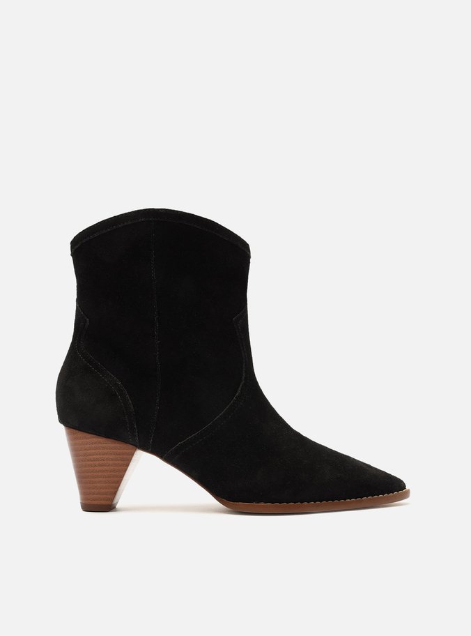 Bota Preta Camurcina Cano Curto Western