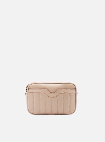 Bolsa Tiracolo Nude Couro Francine Pequena Costuras