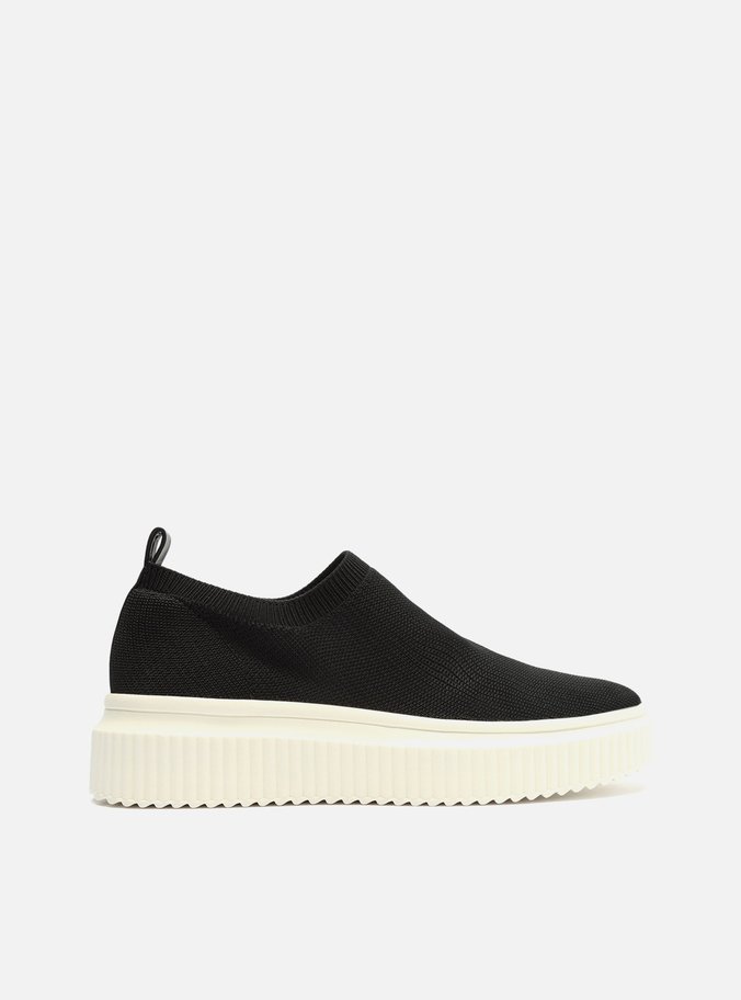 Tênis Slip On Preto Knit Tratorado ZZ Mov