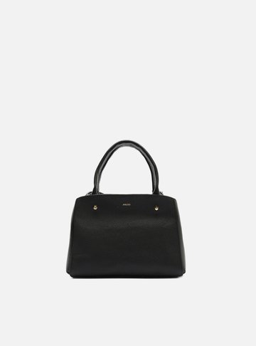 Bolsa Tote Preta Couro Bella Pequena