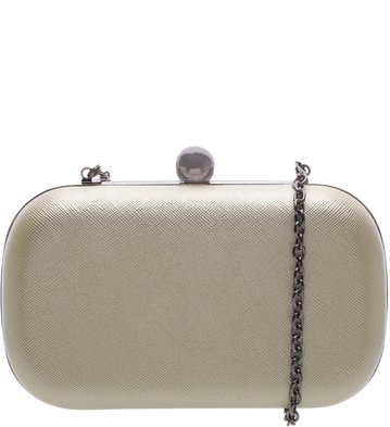 Bolsa Clutch Alça Correntes Platino