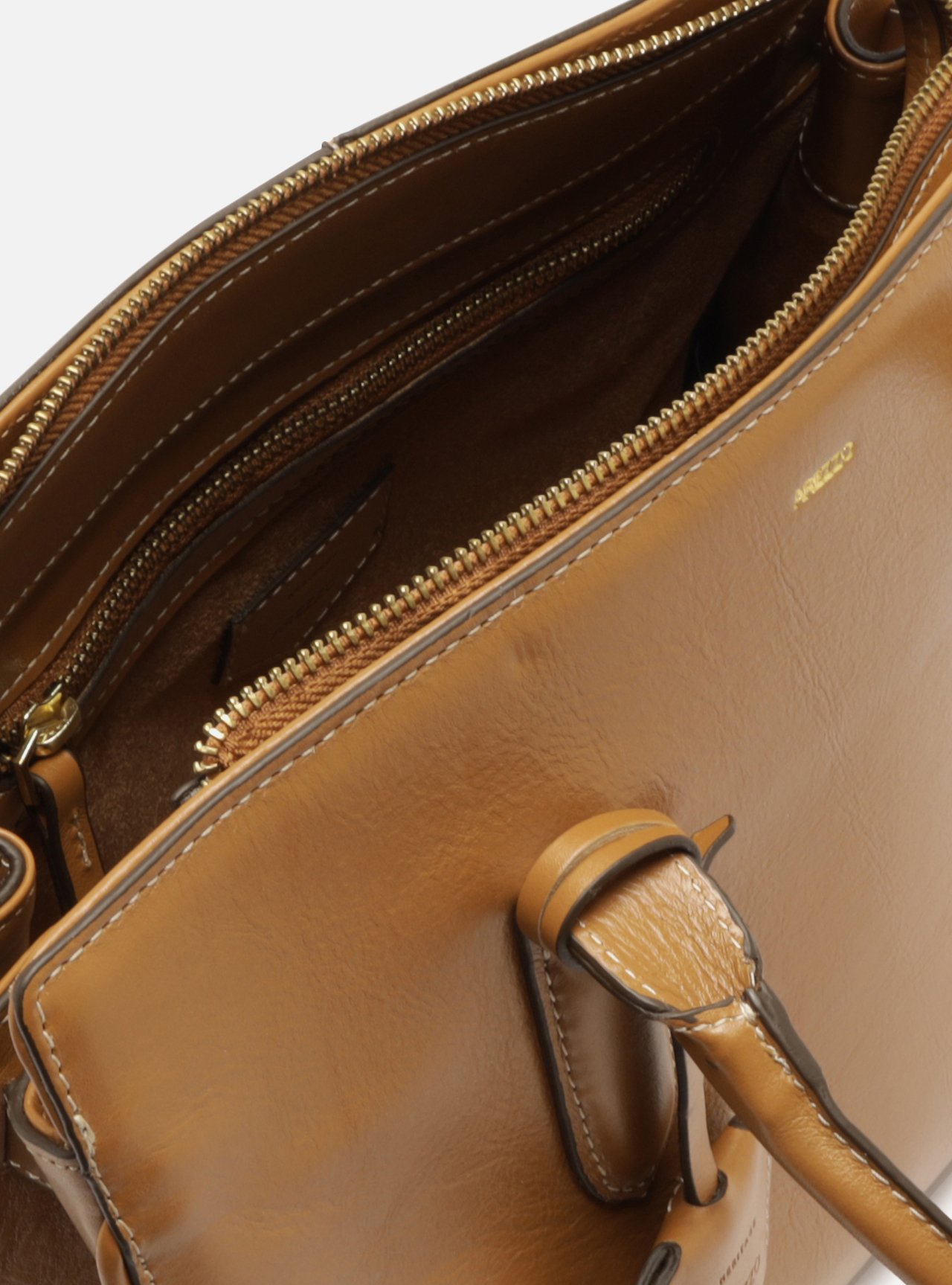 Bolsa Tote Marrom Couro Média Metais — foto 4
