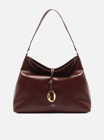 Bolsa Tiracolo Envernizada Bordô Grande