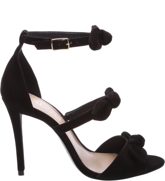 Sandália Nobuck Tiny Bows Feminino Preta