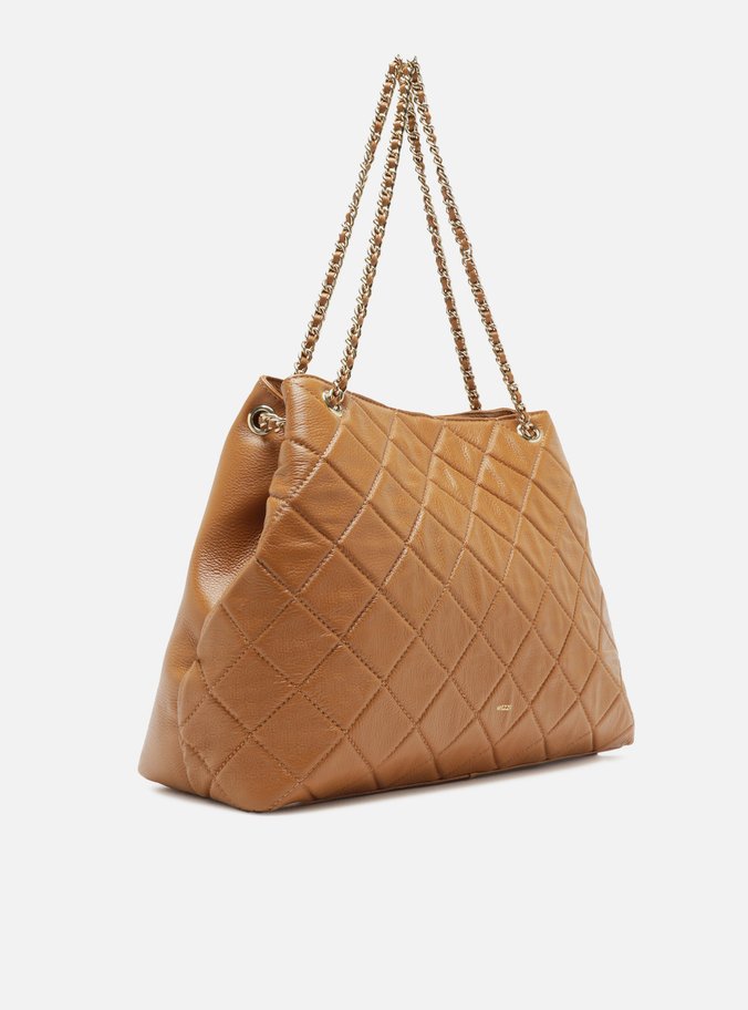 Bolsa Tote Marrom Couro Matelassê Grande