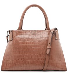 Bolsa Tote Rosa Croco Roberta Grande Rosa Matte