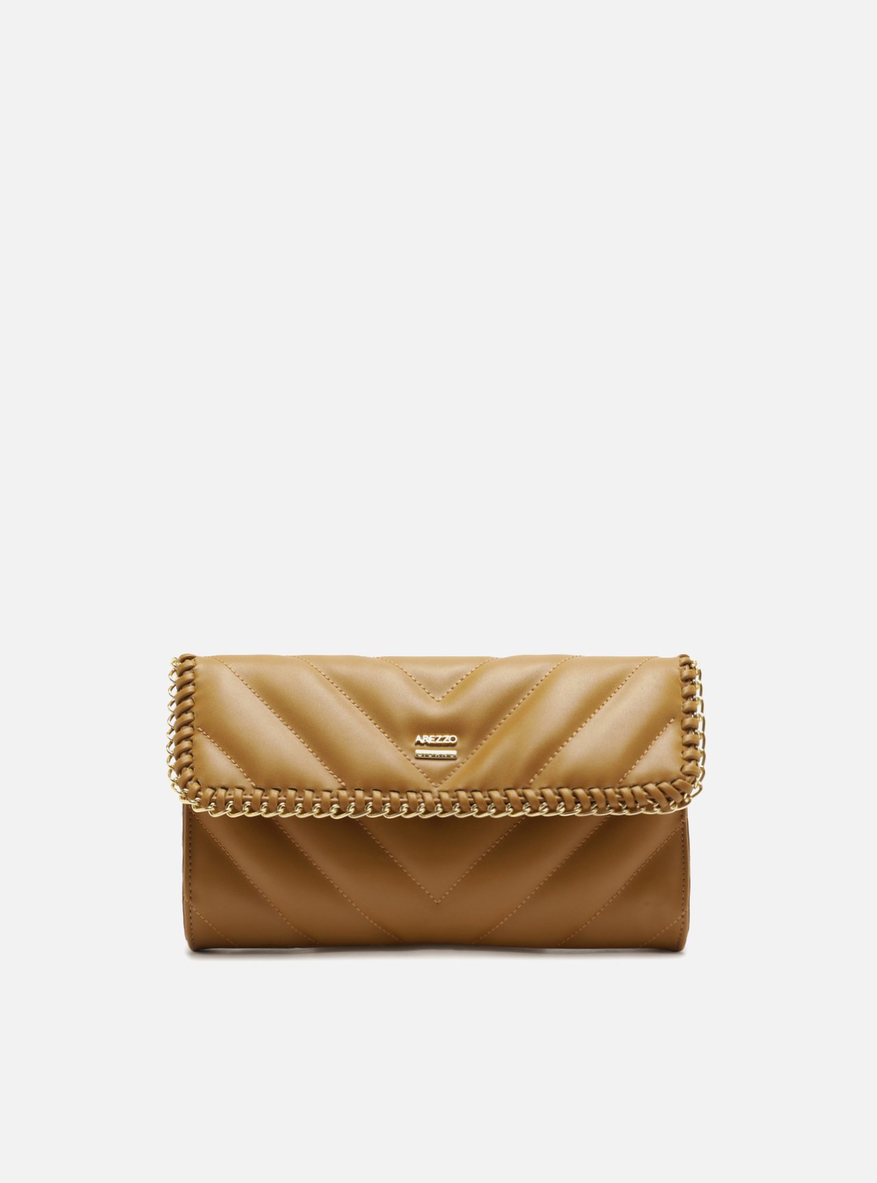 Bolsa Tiracolo Marrom Média Matelassê Corrente — foto 1