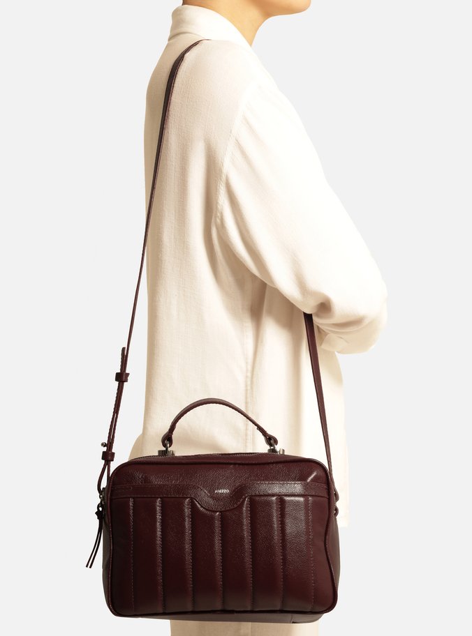Bolsa Tiracolo Vinho Couro Francine Média