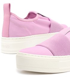Slip On Lilás Tecido Flatform Elástico Slip On Lilás Tecido Flatform Elástico