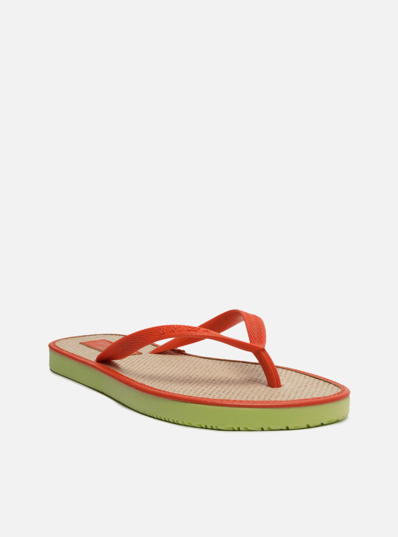 Chinelo de Dedo Laranja Palmilha Palha Brizza Color — foto 2