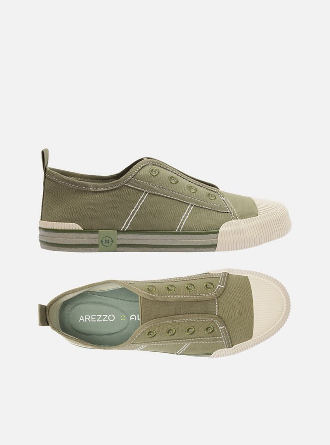 Tênis Slip On Verde Lona Collab Alme