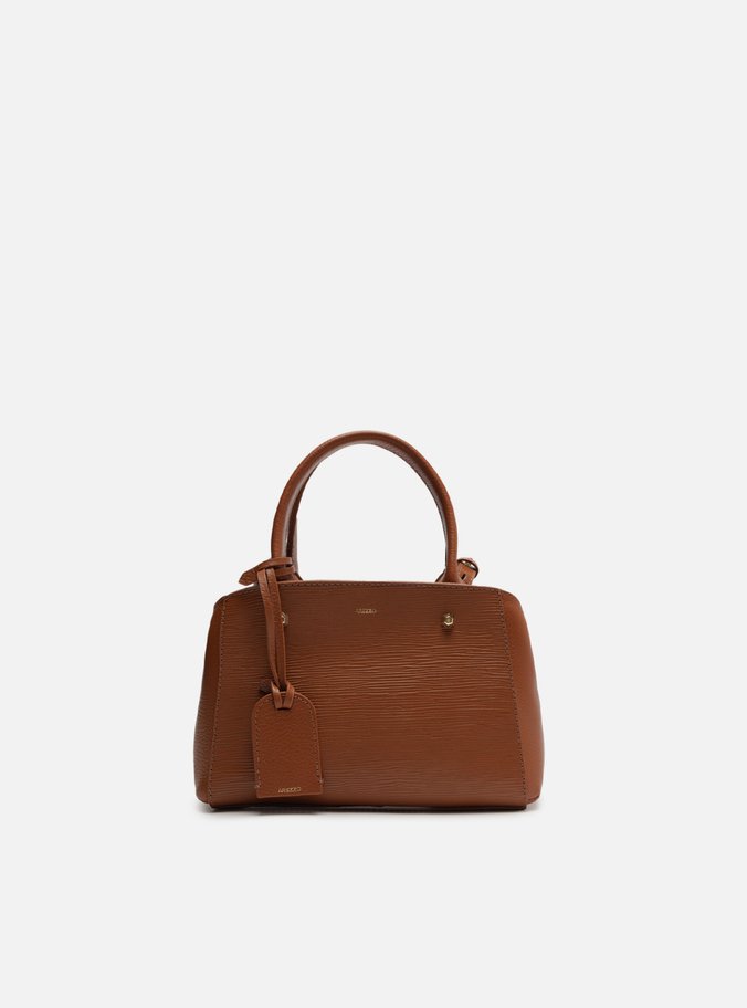 Bolsa Tote Marrom Couro Wave Bella Pequena