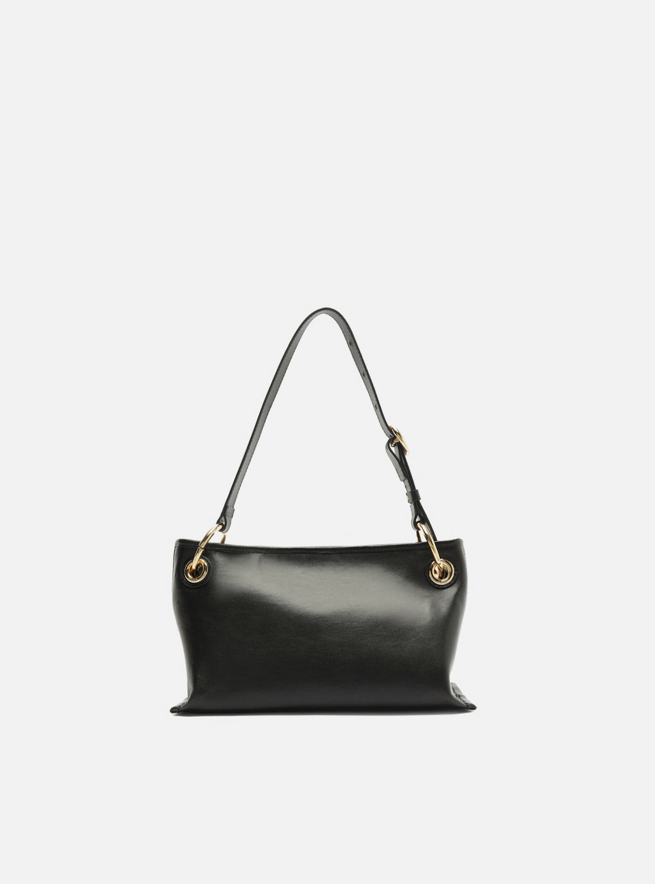 Bolsa Tiracolo Preta Couro Pequena Tressê — foto 3