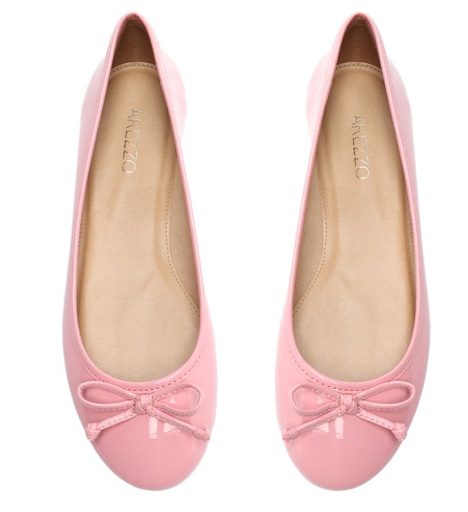 Sapatilha Rosa Verniz Laço