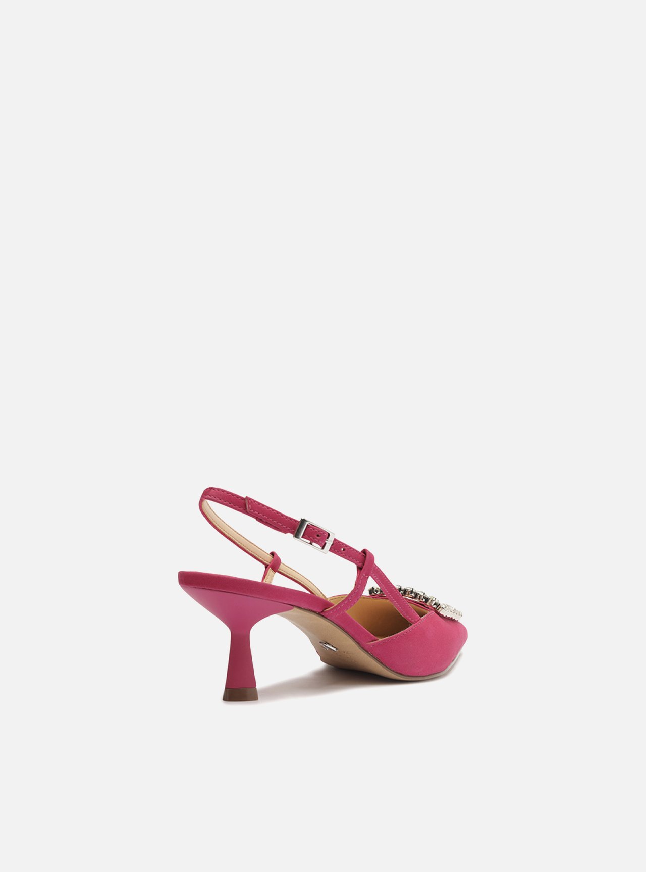 Scarpin Rosa Nobuck Bico Fino Slingback Emily — foto 3