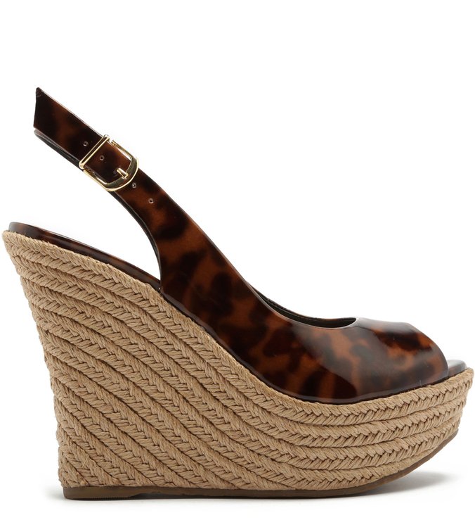Sandália Plataforma Peep Toe Trança Tartaruga