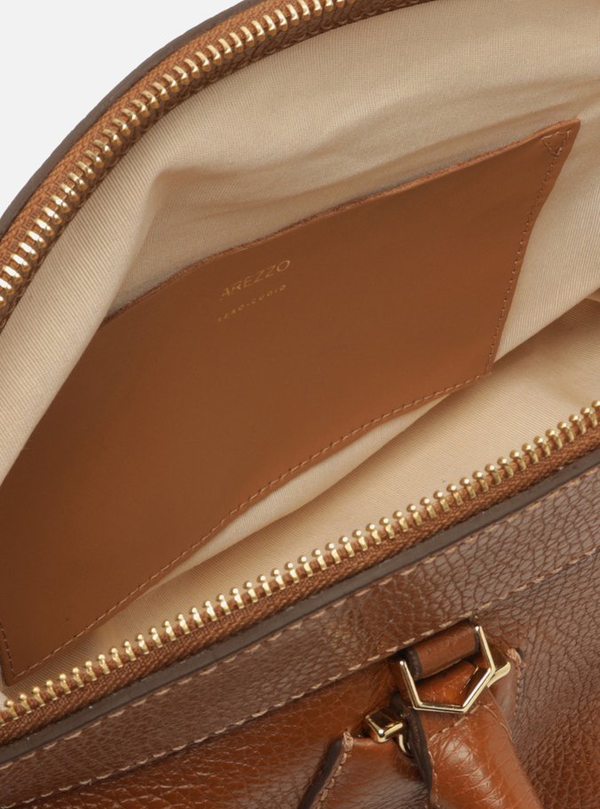Bolsa Tote Marrom Couro Grande Moderna