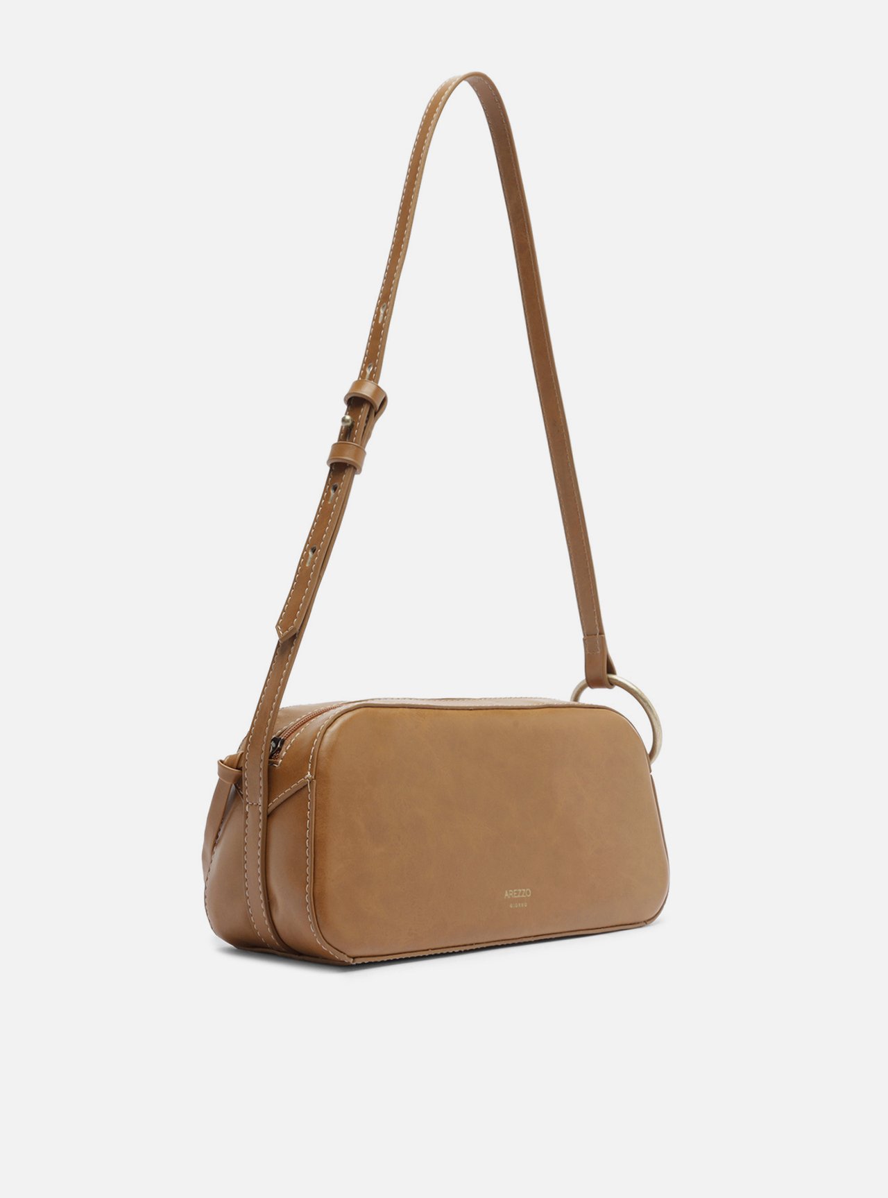 Bolsa Shoulder Marrom Média Argola Lateral — foto 5