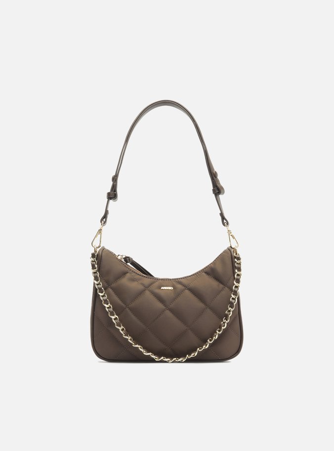 Bolsa Tiracolo Marrom Matelassê Pequena Corrente