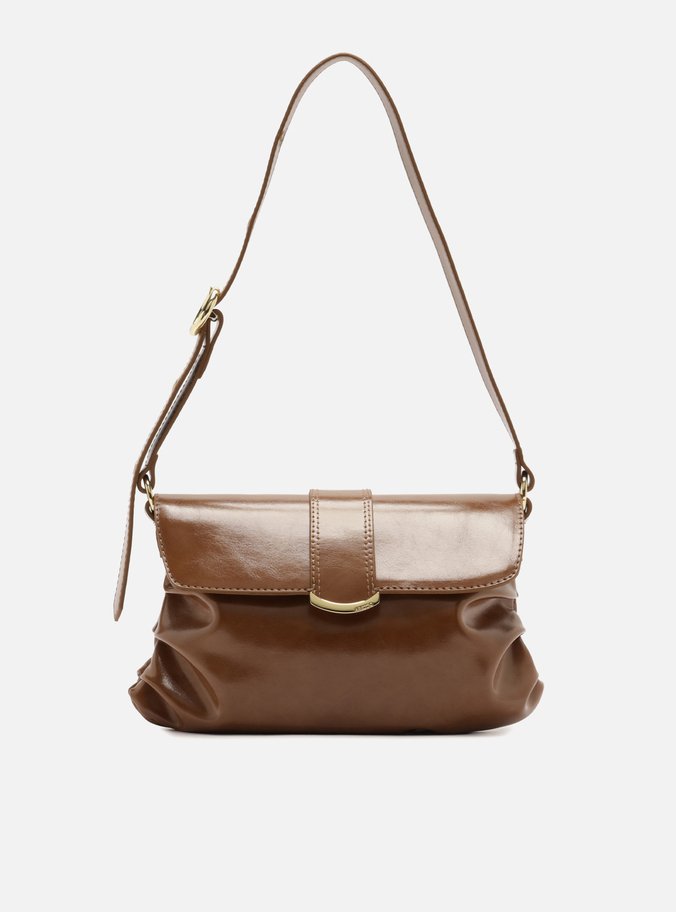 Bolsa Shoulder Marrom Média Fivela Metais