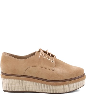 Oxford Plataforma Palha Nude-Rose
