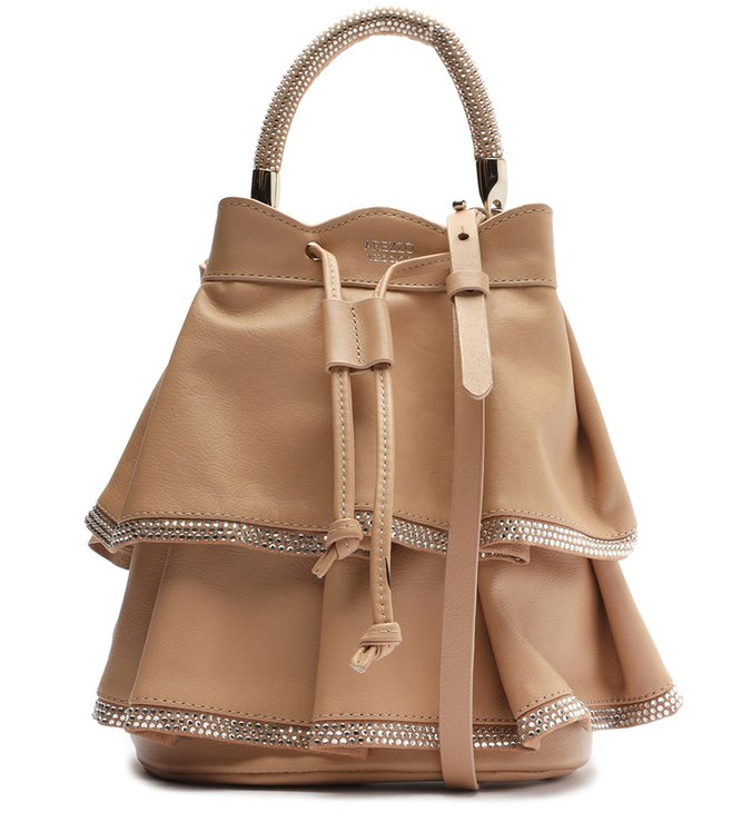 Bolsa Bucket Bege Nude Couro Sara Média