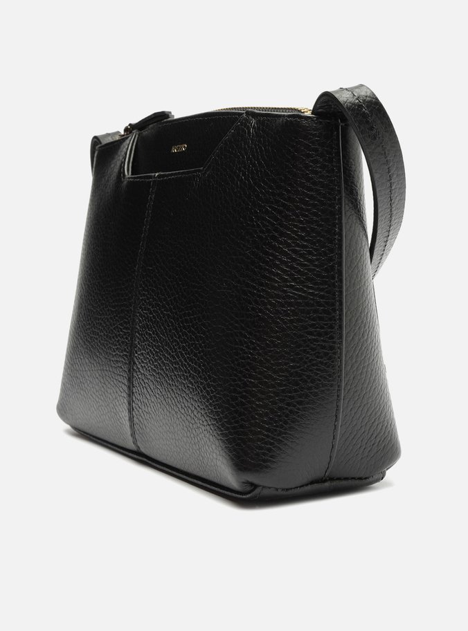 Bolsa Tiracolo Preta Couro Pequena Recorte
