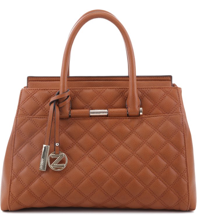 Bolsa Satchel Matelassê Marrom