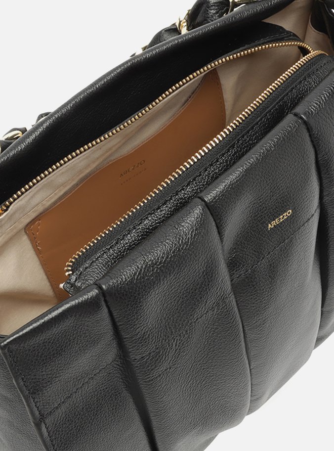 Bolsa Tote Preta Couro Milano Grande