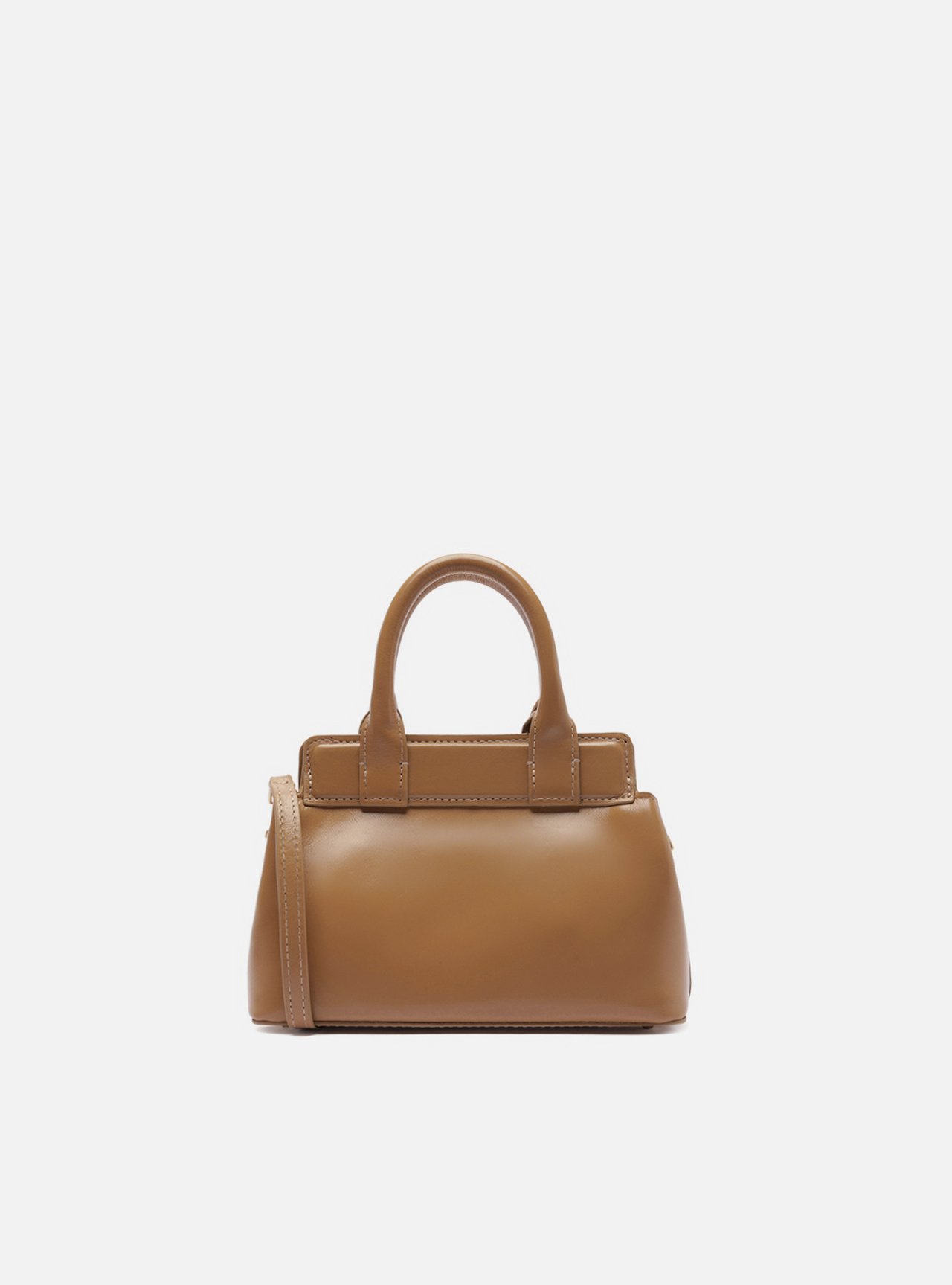 Bolsa Tote Bege Couro Pequena Bag Charm Victória — foto 3