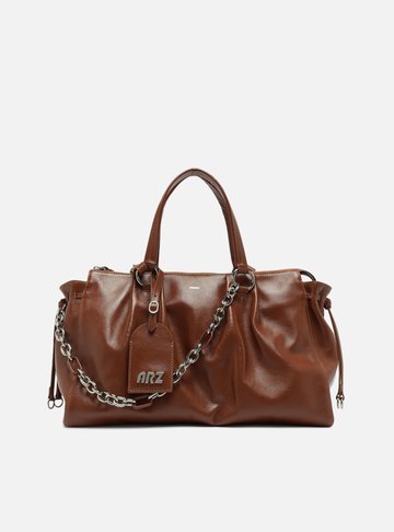 Bolsa Tote Couro Marrom Grande