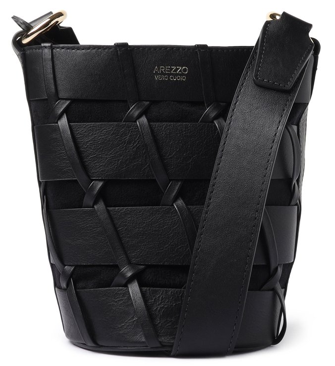 Bolsa Bucket Preta Couro Lolita Pequena