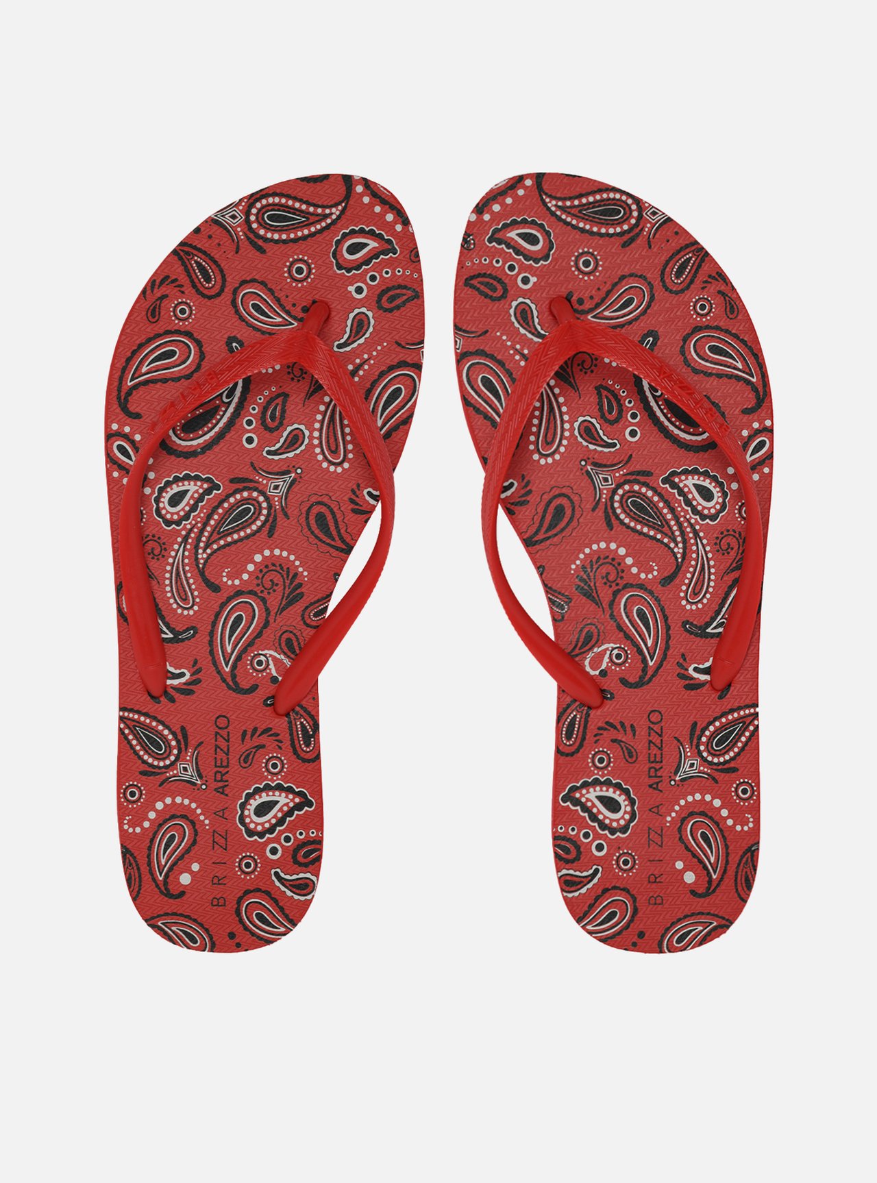 Chinelo de Dedo Vermelho Paisley Brizza | Arezzo