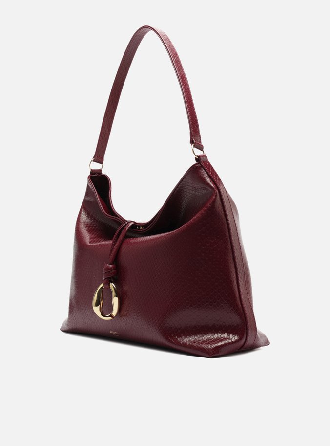 Bolsa Tiracolo Envernizada Bordô Grande