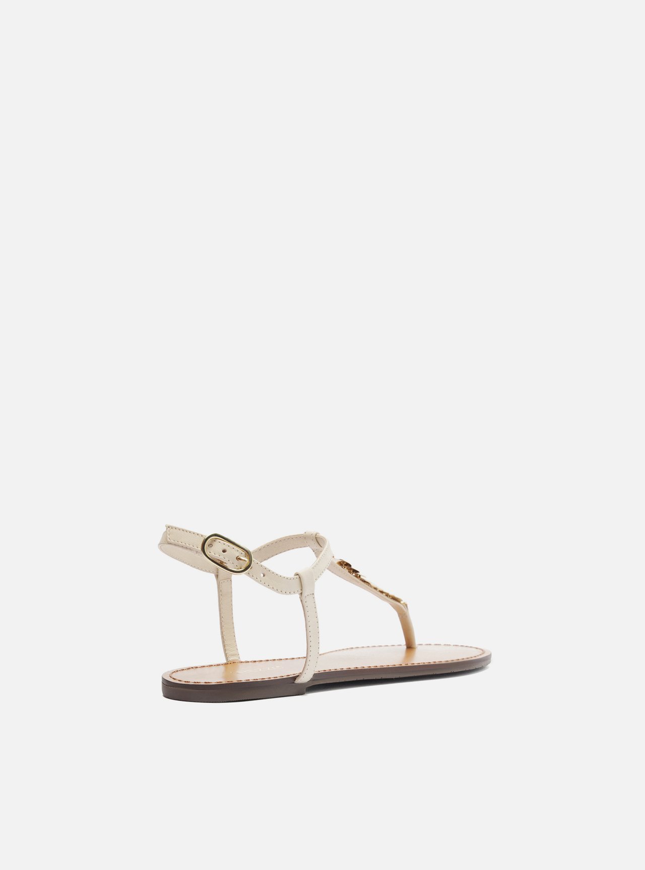 Sandália Rasteira Off-White Couro Slim Metais — foto 3