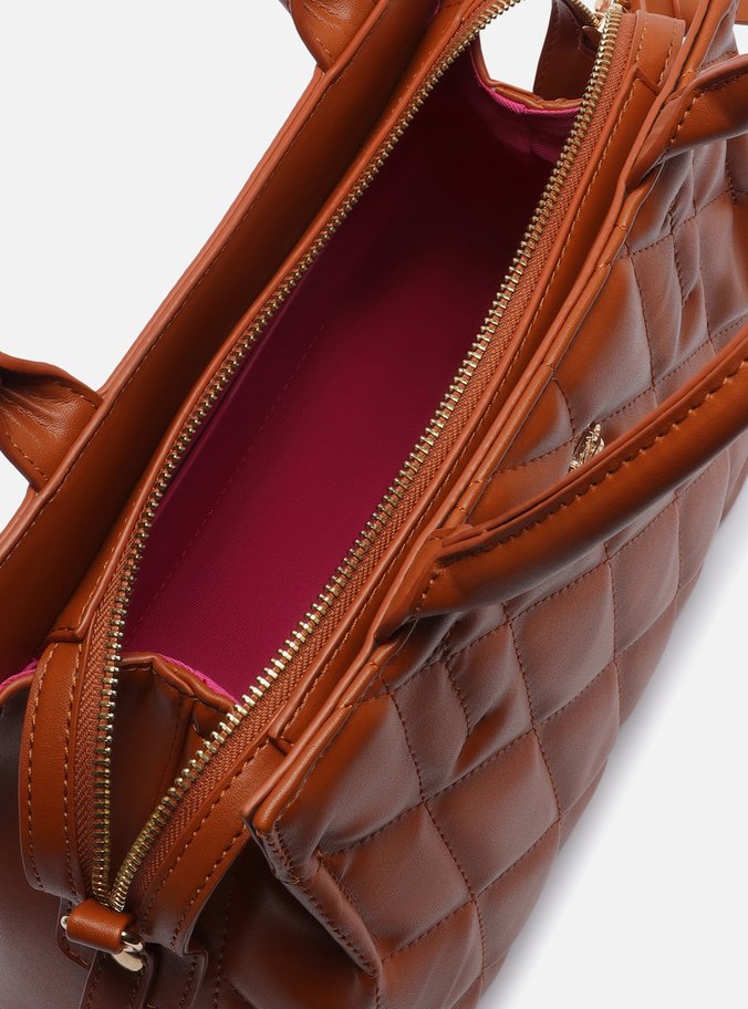 Bolsa Shopping Marrom Grande Costuras