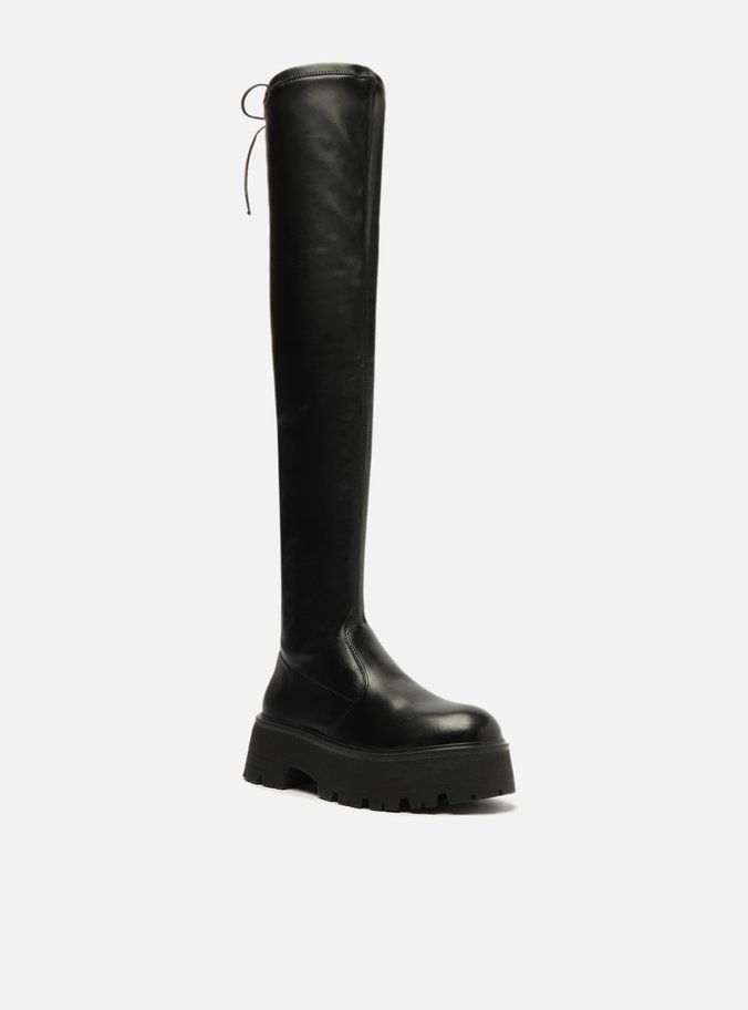 Bota Over The Knee Preta Tratorada