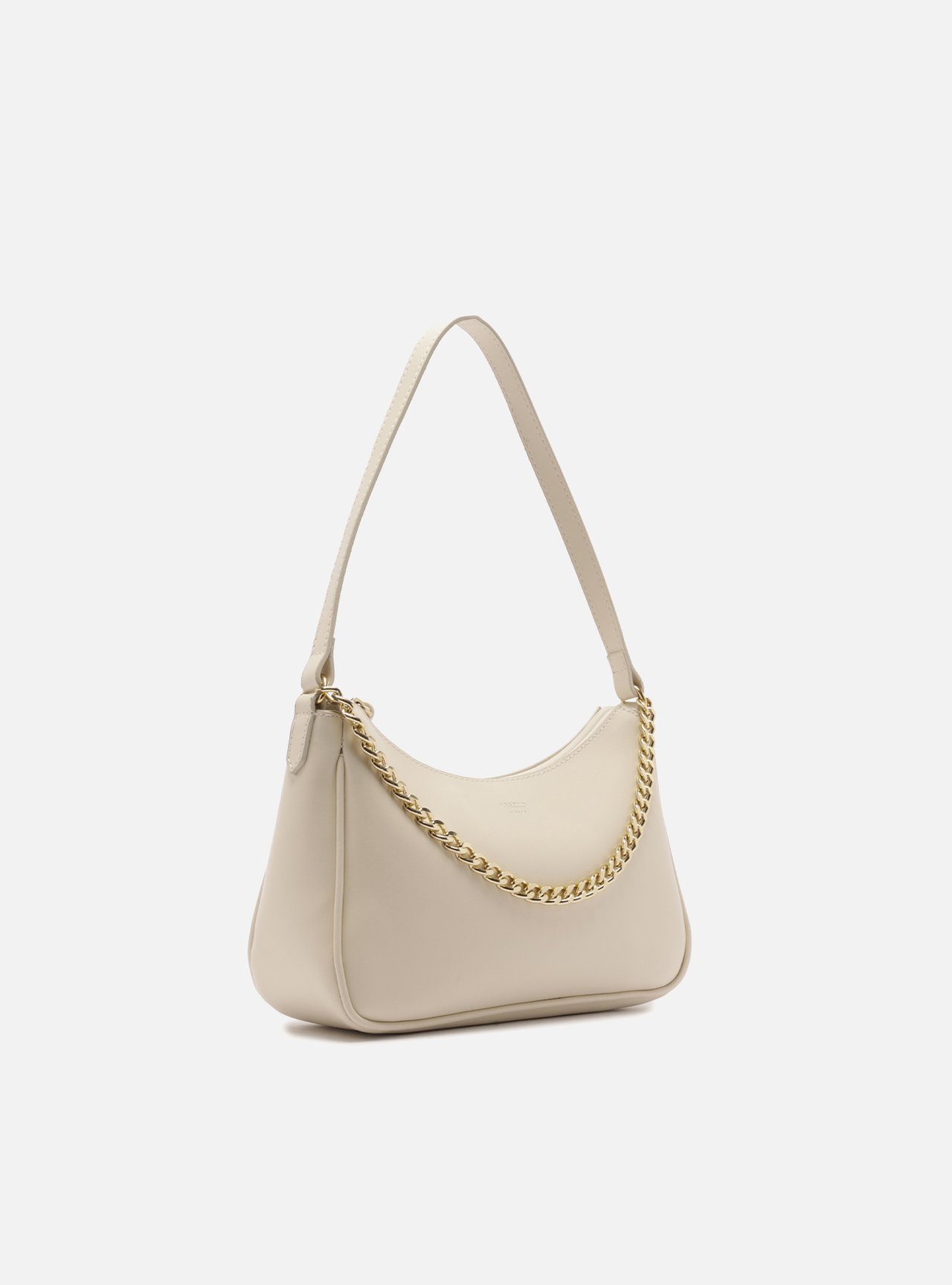 Bolsa Shoulder Branca Pequena Corrente Dourada — foto 5
