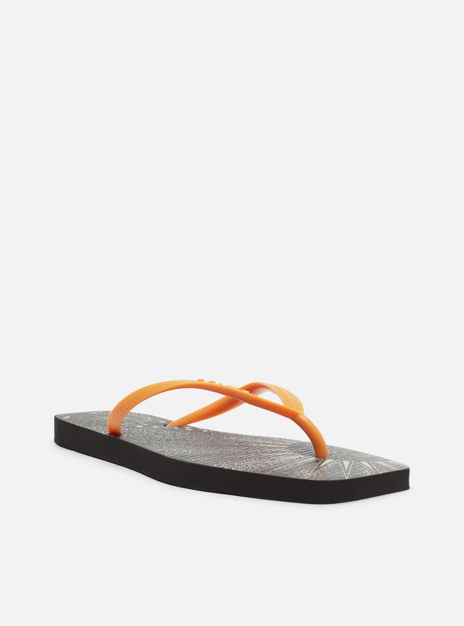 Chinelo de Dedo Jelly Multicolorido Tira Laranja Brizza