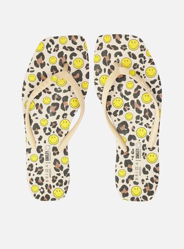 Chinelo de Dedo Off-White Square Print Smiley