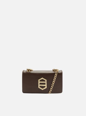 Arezzo — Bolsa Clutch Marrom Couro