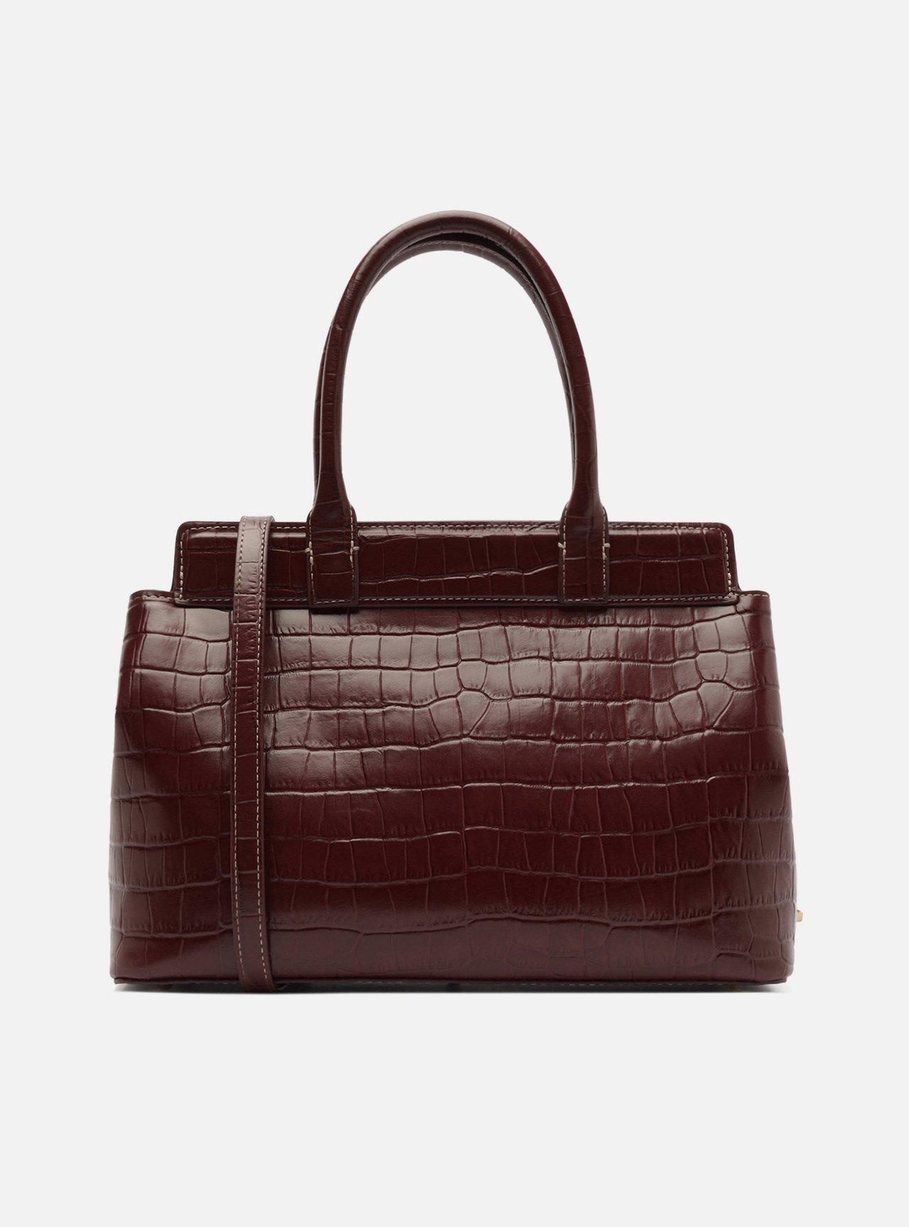 Bolsa Tote Vinho Couro Croco Grande Bag Charm — foto 3
