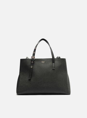 Bolsa Tote Preta Média Alça Fivela