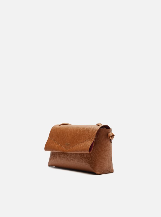 Bolsa Tiracolo Marrom Pequena Costuras