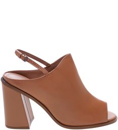 Sandal Boot Couro Salto Bloco Nude