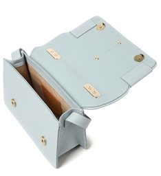 Bolsa Satchel Azul Ráfia Alana Pequena Bolsa Satchel Azul Ráfia Alana Pequena