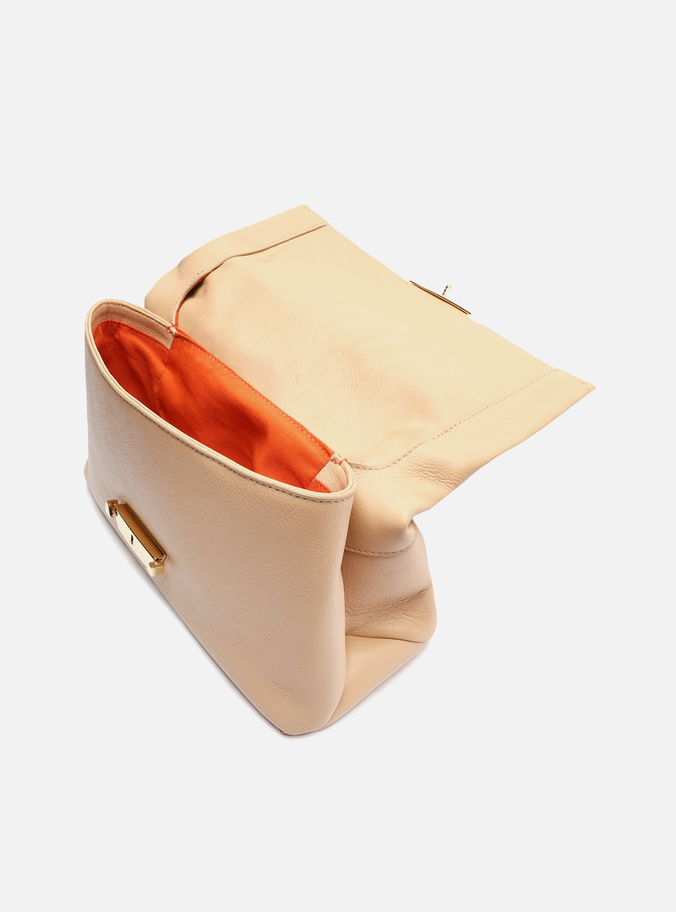 Bolsa Tiracolo Bege Couro Ágatha Grande