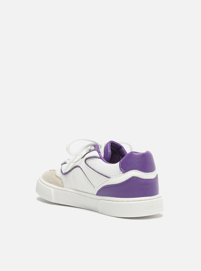 Tênis Infantil Branco Roxo Flatform Bambini